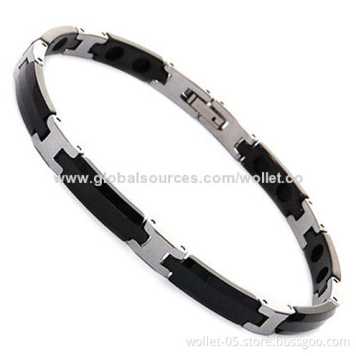 Tungsten Energy Bracelet with IP Black Plating, OEM and ODM Orders Welcomed